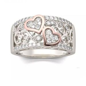 NWOT - VALENTINE’S DAY - Sterling Silver with CZ Heart Ring